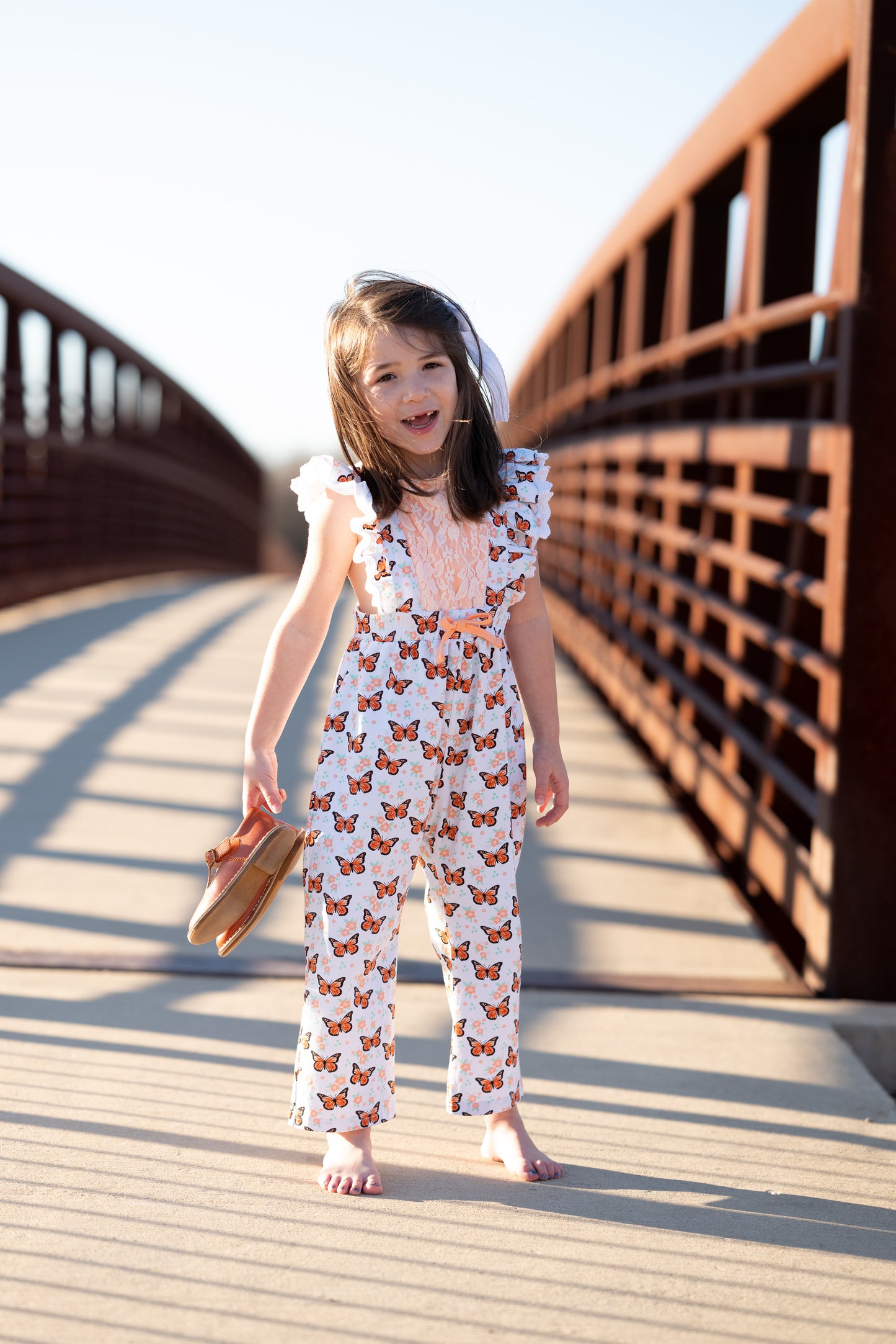 Butterflies In Bloom -  Ruffle Leggy Romper