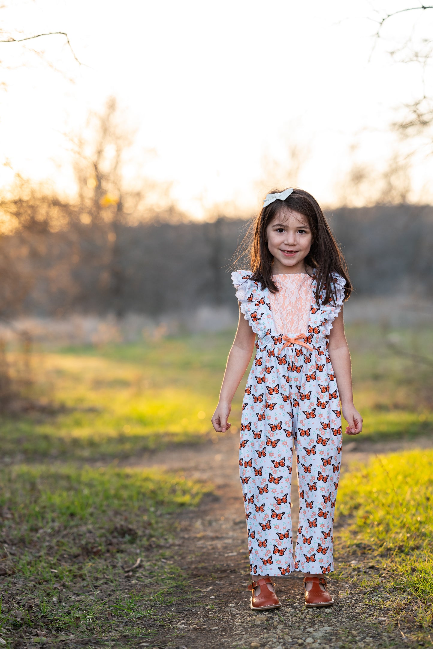 Butterflies In Bloom -  Ruffle Leggy Romper