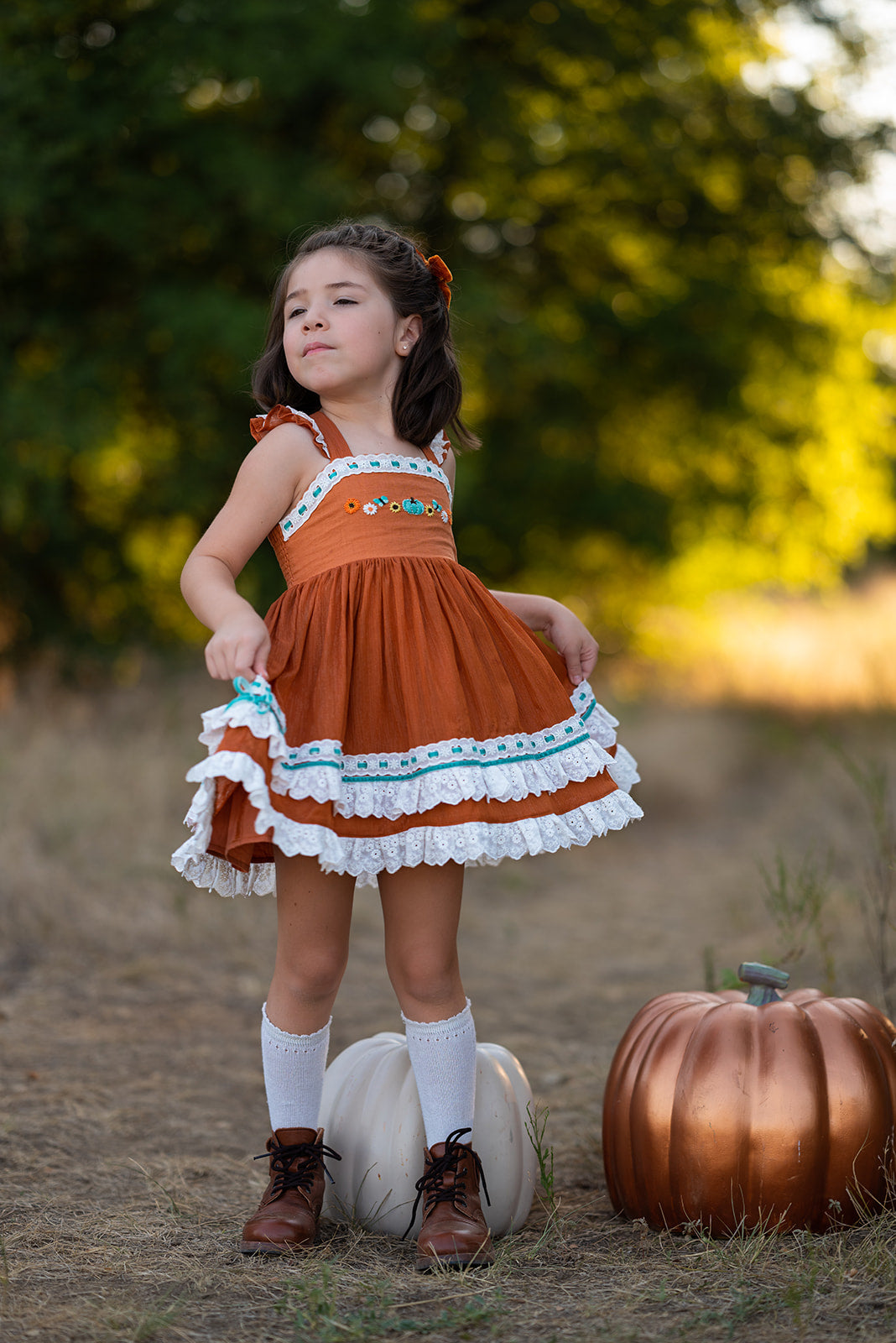 Autumn Wishes Pinafore Dress Set - Size 3