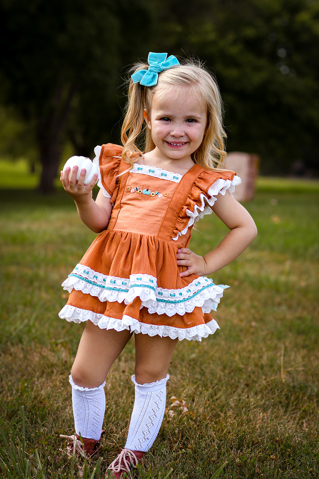 Autumn Wishes Skirted Romper size 5/6