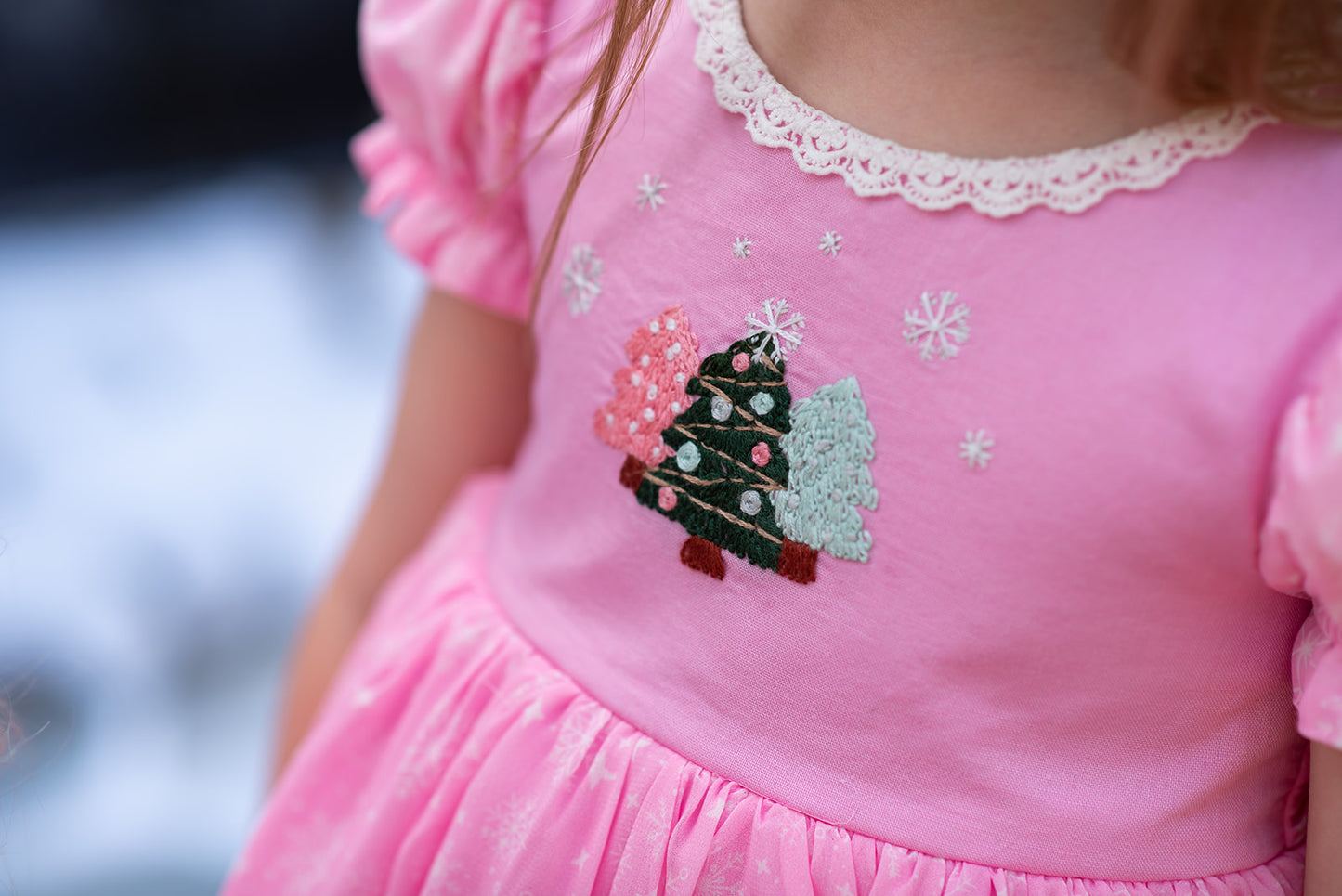 Dreaming of PINK Christmas Skirted Romper