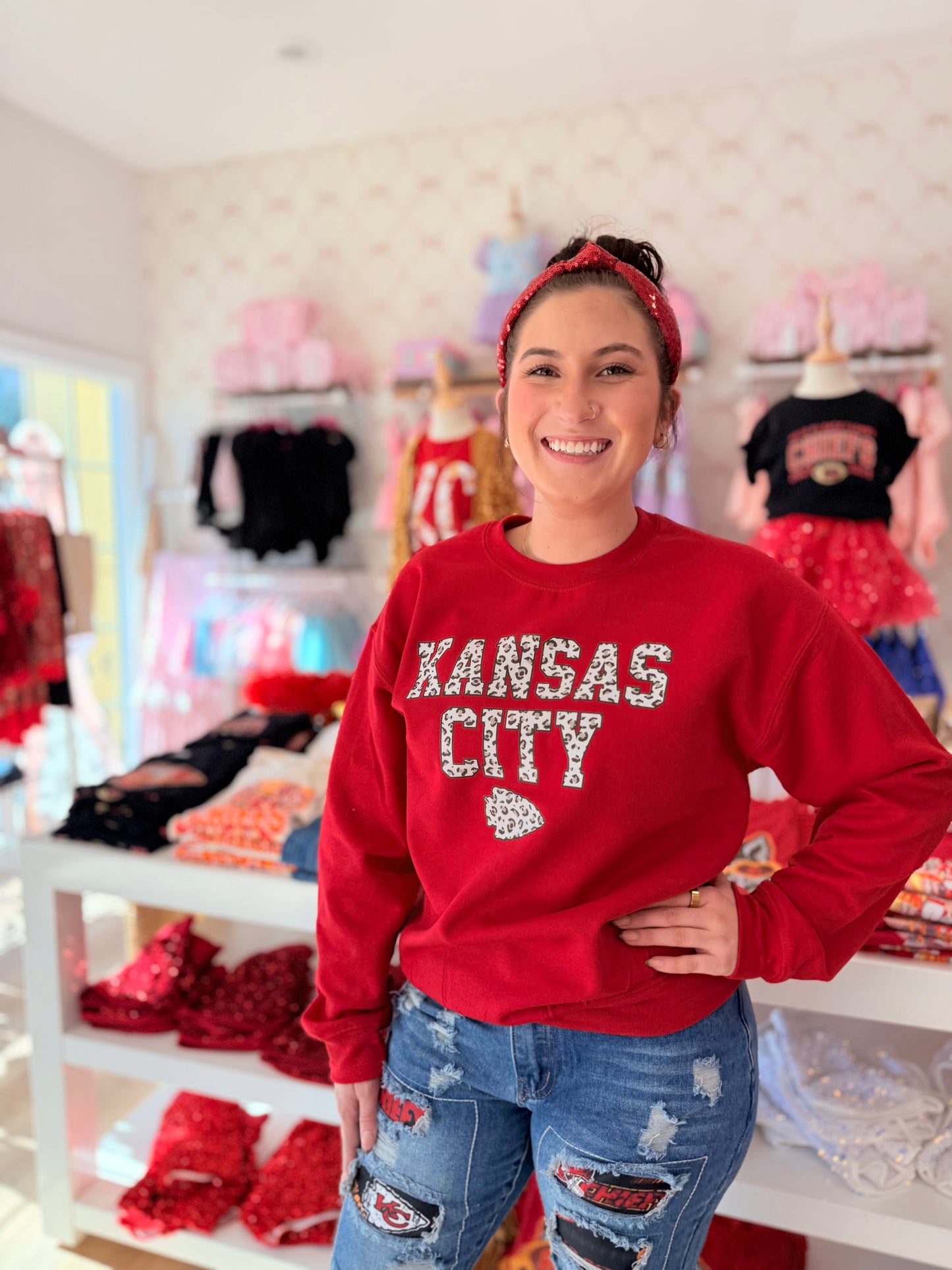 Leopard Kansas City Red Sweatshirt