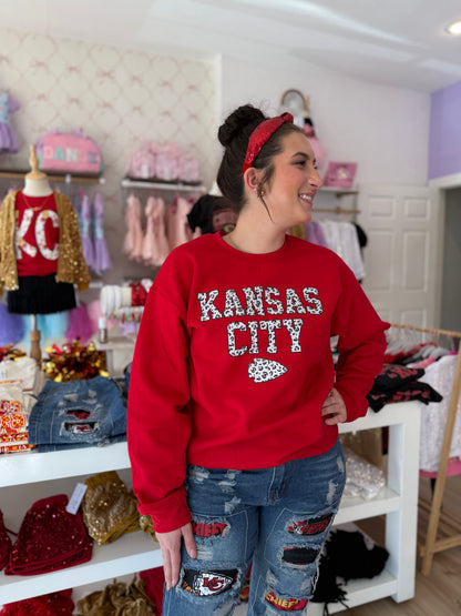 Leopard Kansas City Red Sweatshirt