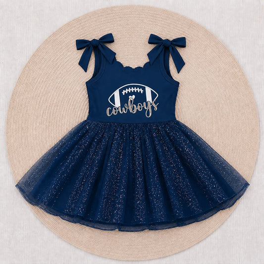 Game Day Glam Twirl Dress  - Cowboys