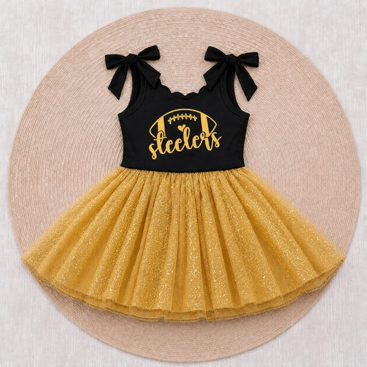 Game Day Glam Twirl Dress  - Steelers