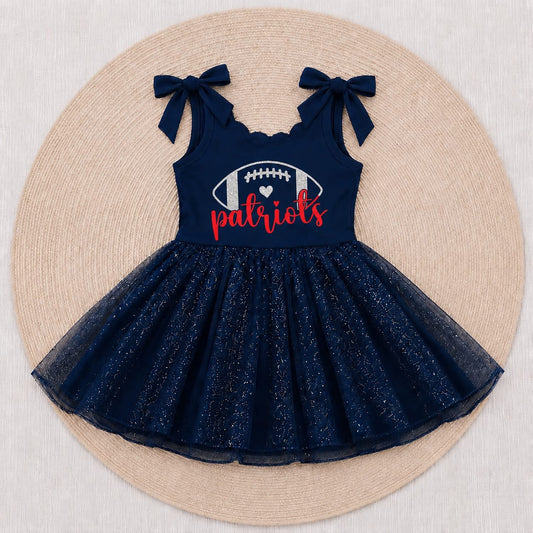 Game Day Glam Twirl Dress  - Patriots