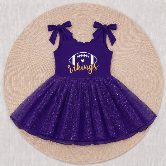 Game Day Glam Twirl Dress  - Vikings