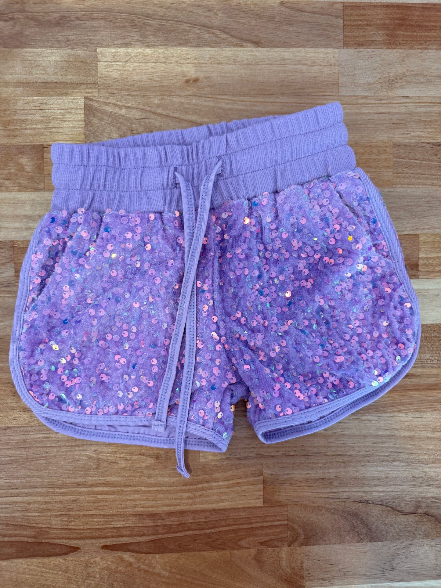 Luxe Velvet Sequin Shorties - Lavender Sparkles