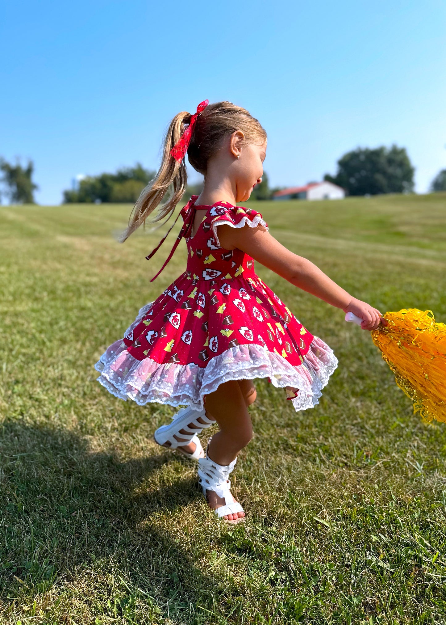 Kansas City Chiefs Girls Twirl Dress Set - Sizes 18M,2,3