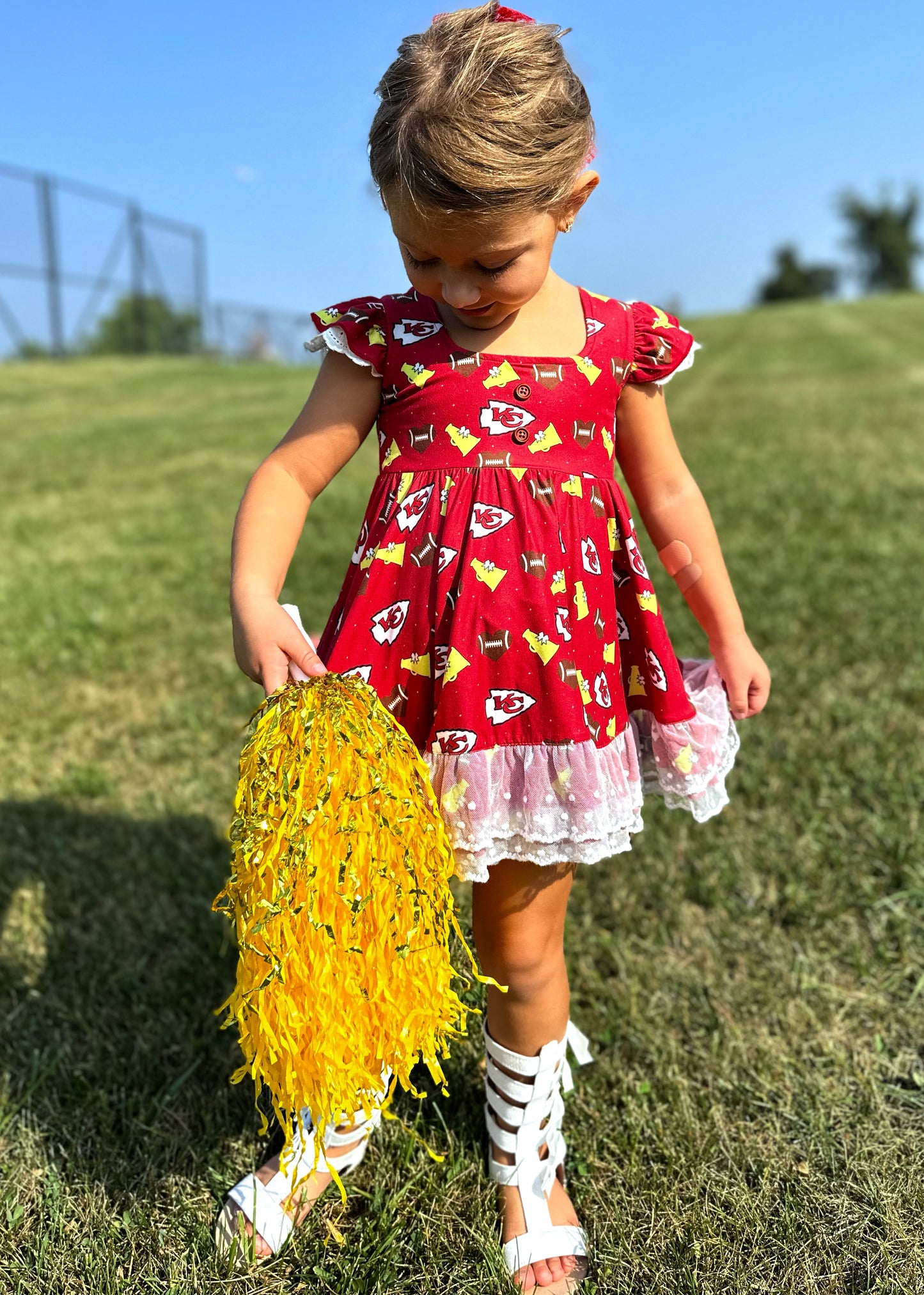 Kansas City Chiefs Girls Twirl Dress Set - Sizes 18M,2,3