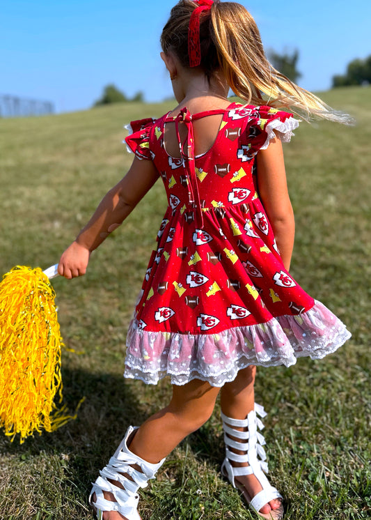 Women's KC Chiefs Stacked Tee - Black - Always In Bloom Clothing Co