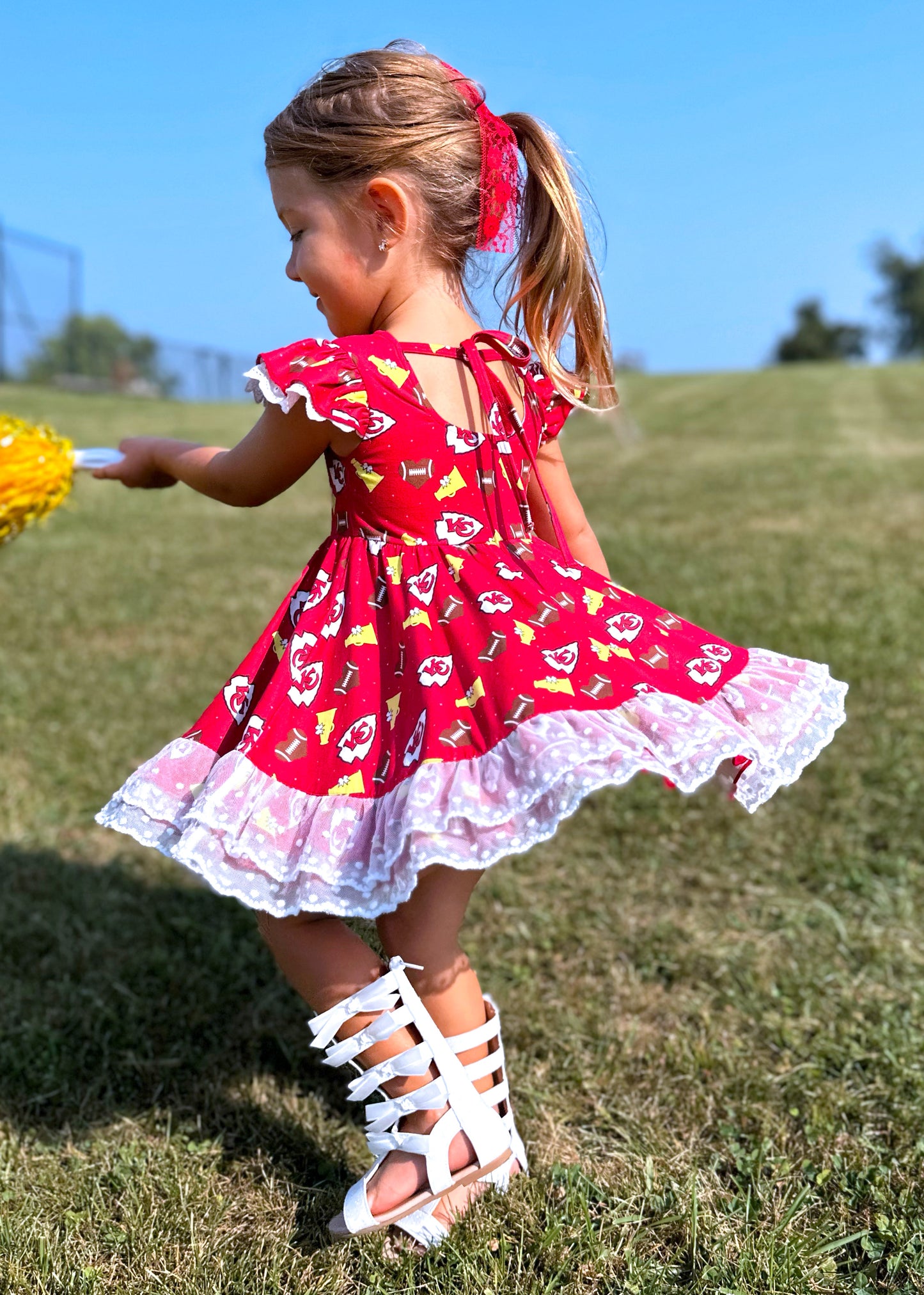 Kansas City Chiefs Girls Twirl Dress Set - Sizes 18M,2,3