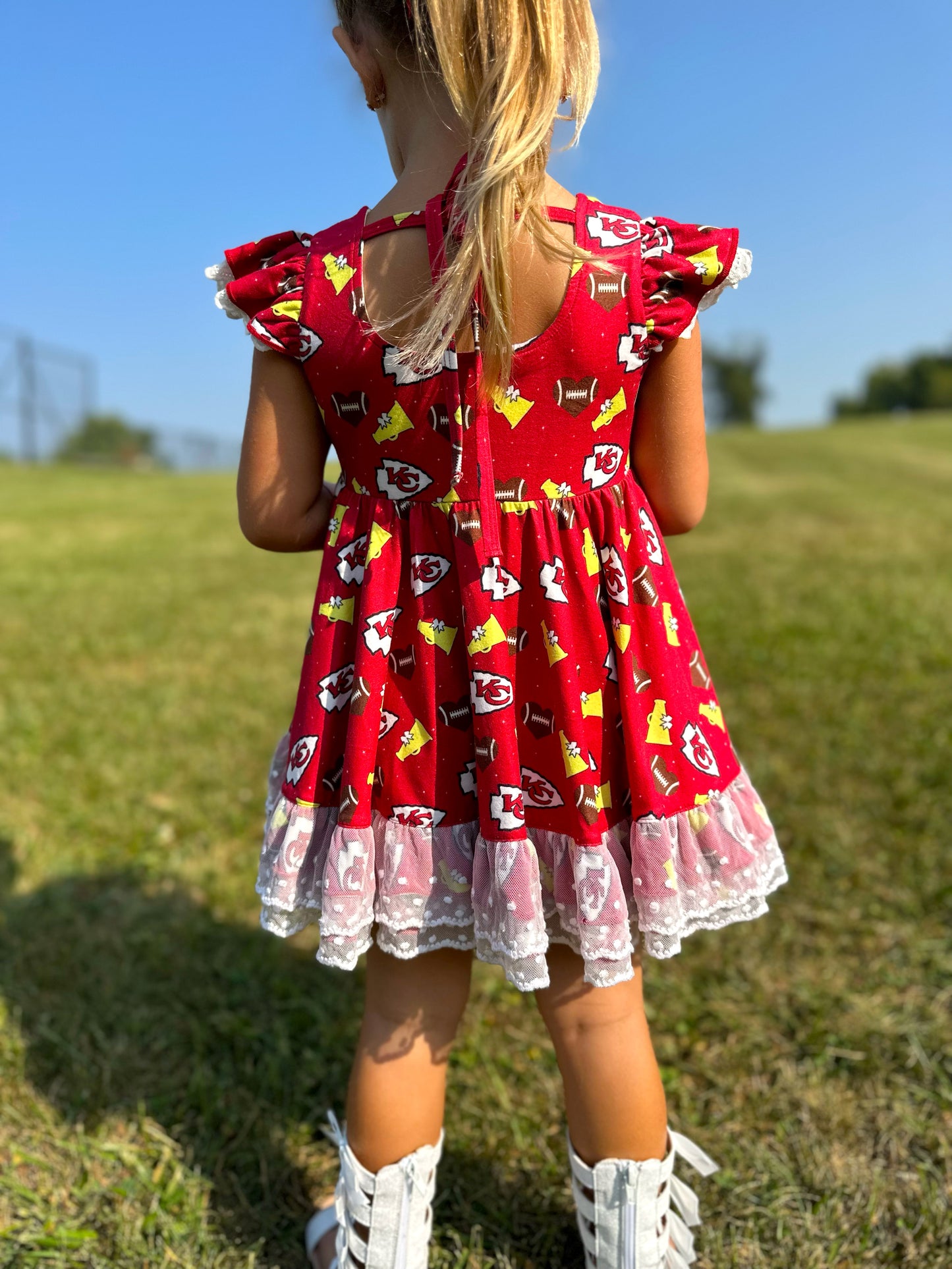 Kansas City Chiefs Girls Twirl Dress Set - Sizes 18M,2,3