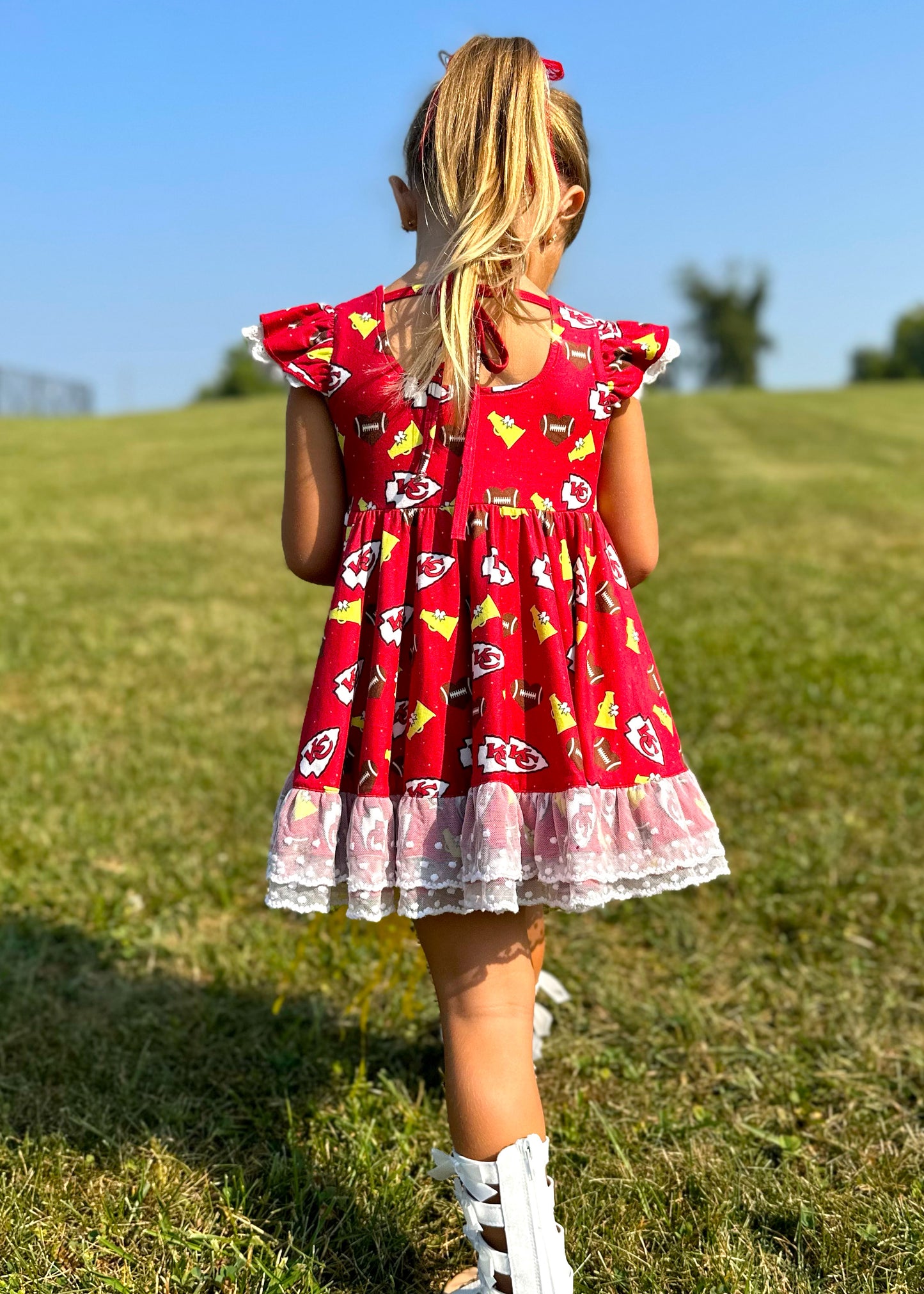 Kansas City Chiefs Girls Twirl Dress Set - Sizes 18M,2,3