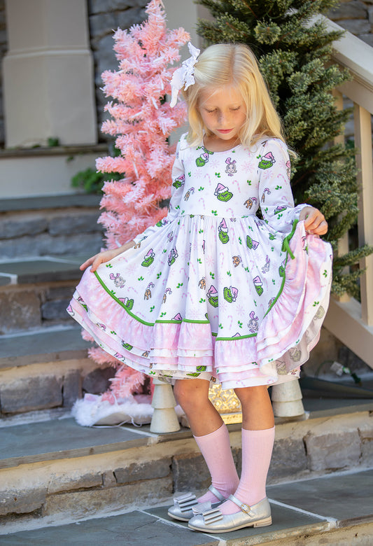 Girls Twirl Dress Set - Holiday Cheer (Sample size 12m)