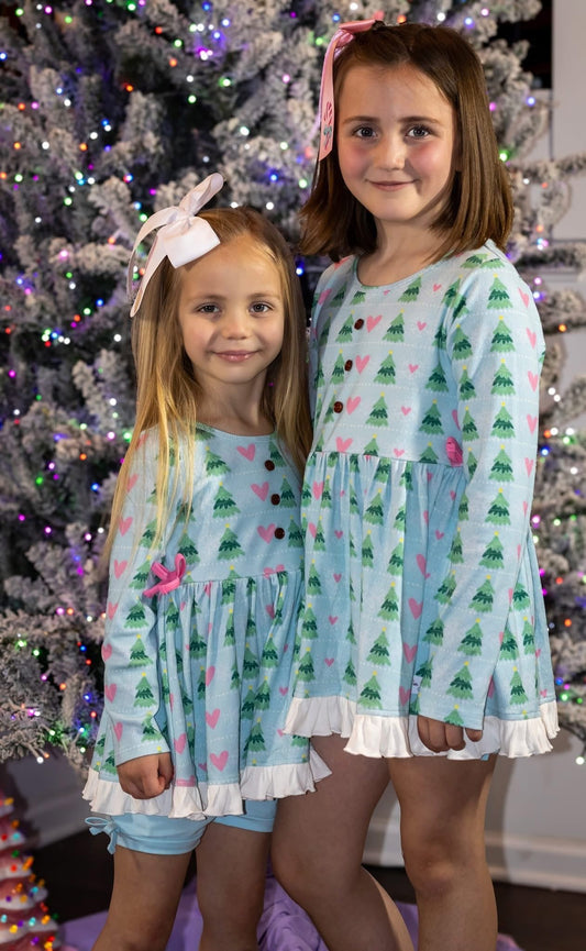 Luxe Ribbed Knit Twirl Dress -Frosted Wonderland