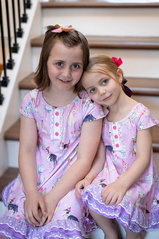 Daydream Lounge Gown Set - Party Pups Remix