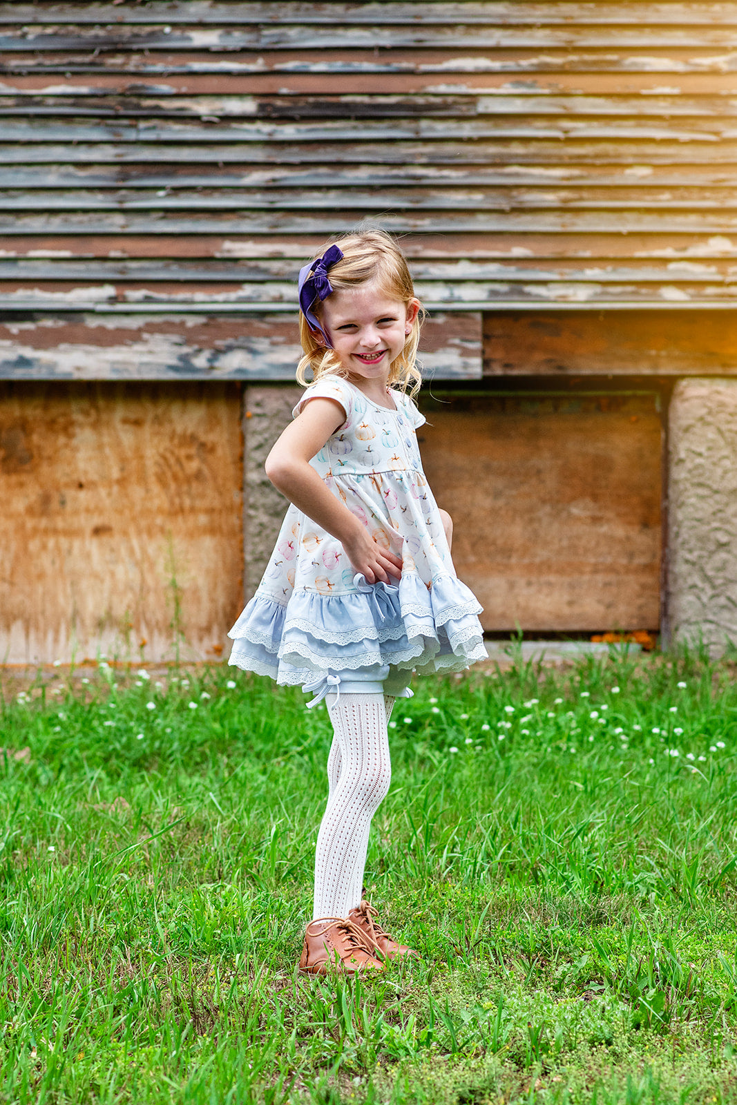 Chloe Tunic Set - Pastel Pumpkins - Size 4