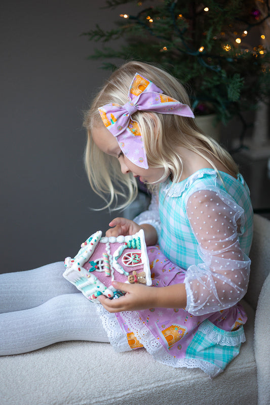 Pink Gingerbread Fabric Bows