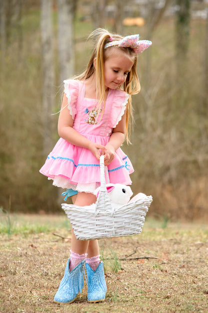 Grace Pinafore Dress Set - Blushing Bunny