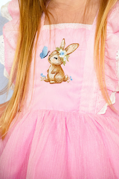 Grace Pinafore Dress Set - Blushing Bunny