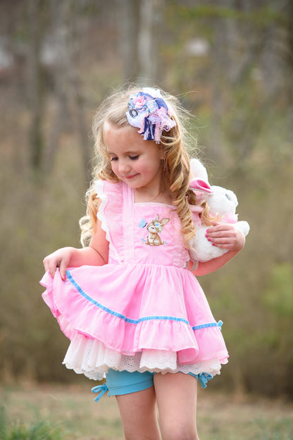 Grace Pinafore Dress Set - Blushing Bunny