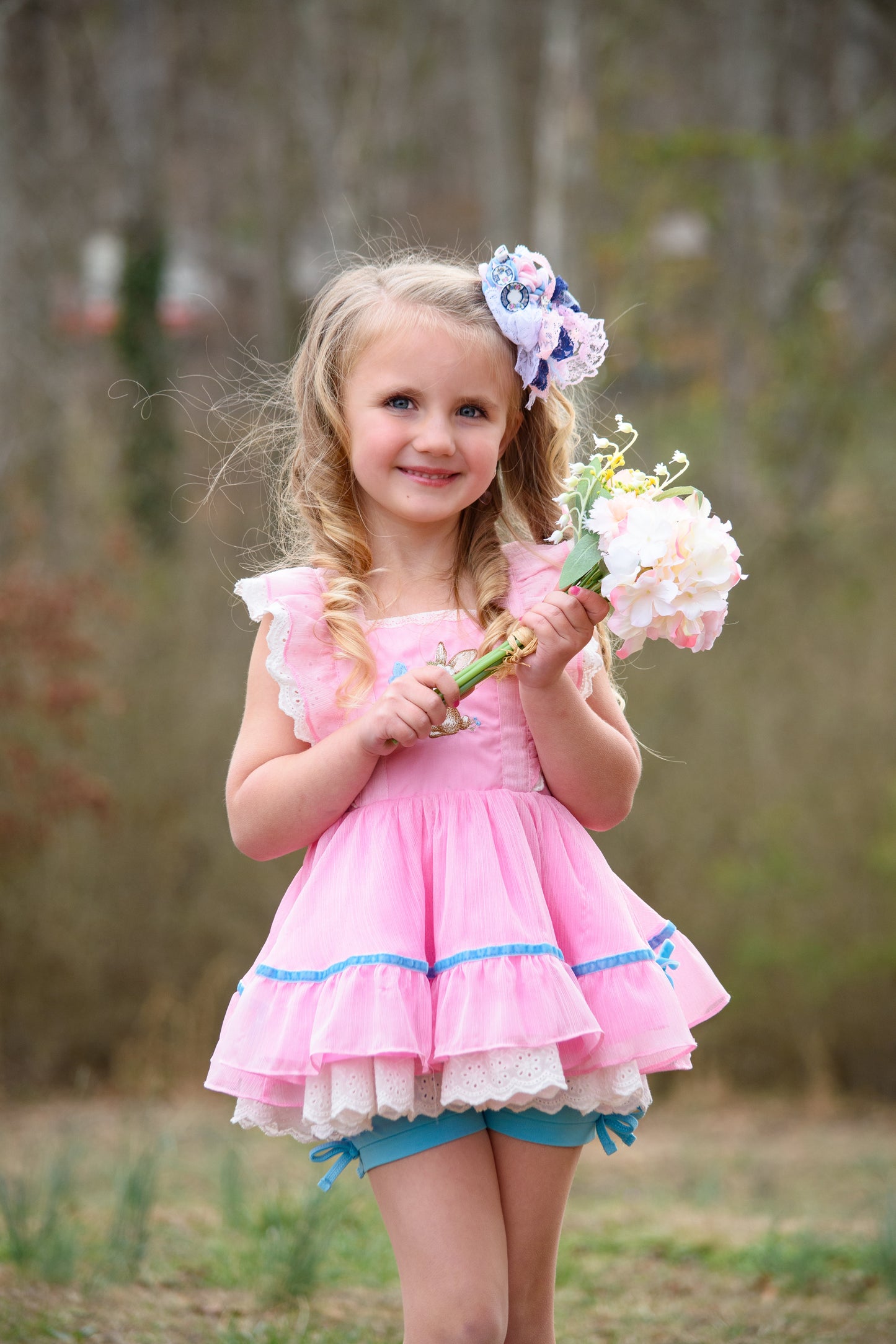 Grace Pinafore Dress Set - Blushing Bunny