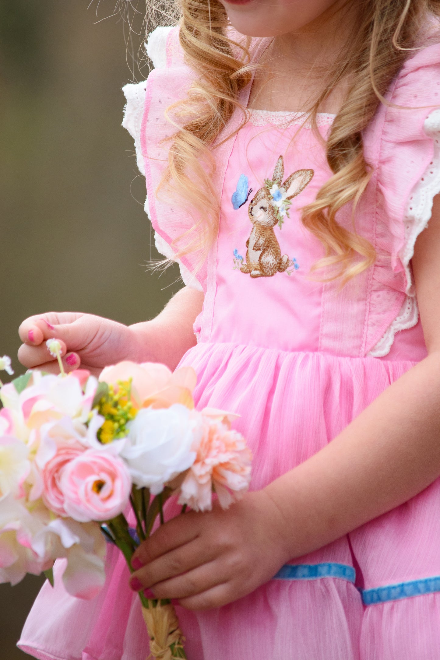 Grace Pinafore Dress Set - Blushing Bunny