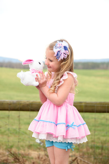 Grace Pinafore Dress Set - Blushing Bunny