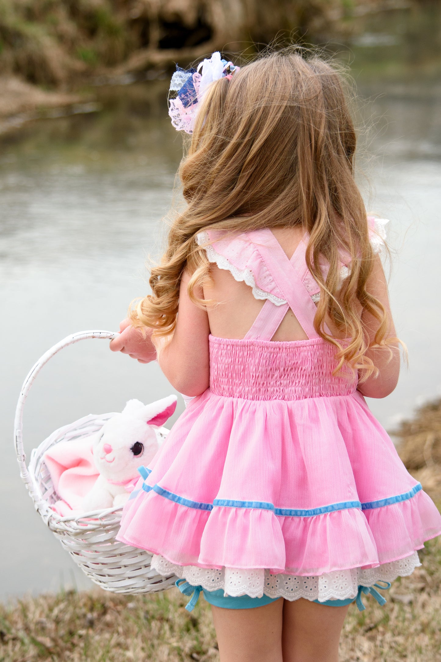 Grace Pinafore Dress Set - Blushing Bunny