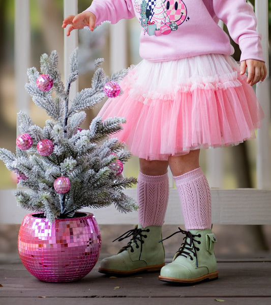 Tulle Skirt - Ruffled Pink Ombre