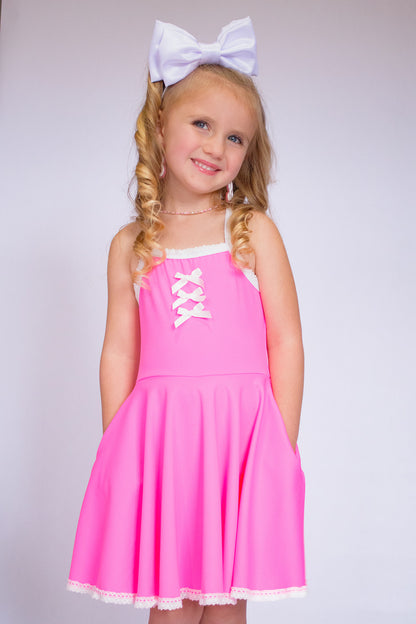 Molly Athleisure Dress - Barbie Pink