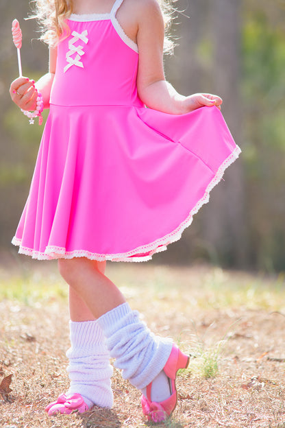 Molly Athleisure Dress - Barbie Pink