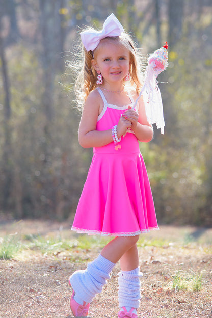 Molly Athleisure Dress - Barbie Pink