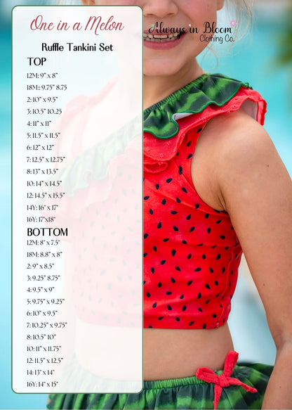Double Ruffle Tankini Set - One in a Melon