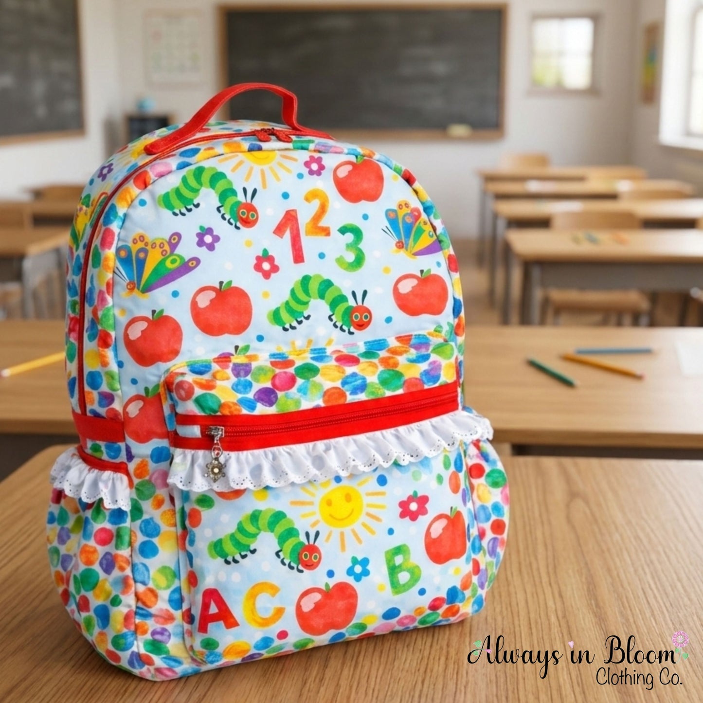Full Size Ruffle Backpack - Hungry Caterpillar
