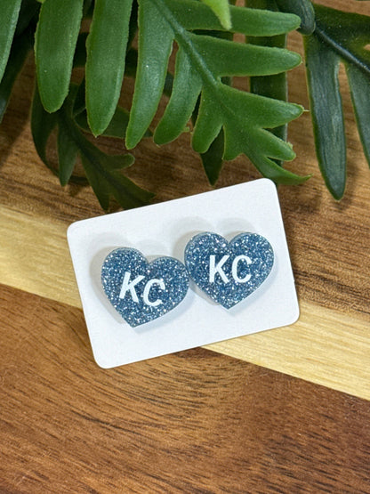 KC Glitter Heart Studs