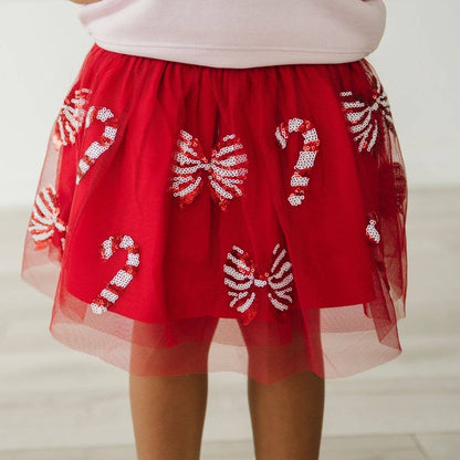 Candy Cane Coquette Sequin Christmas Tutu