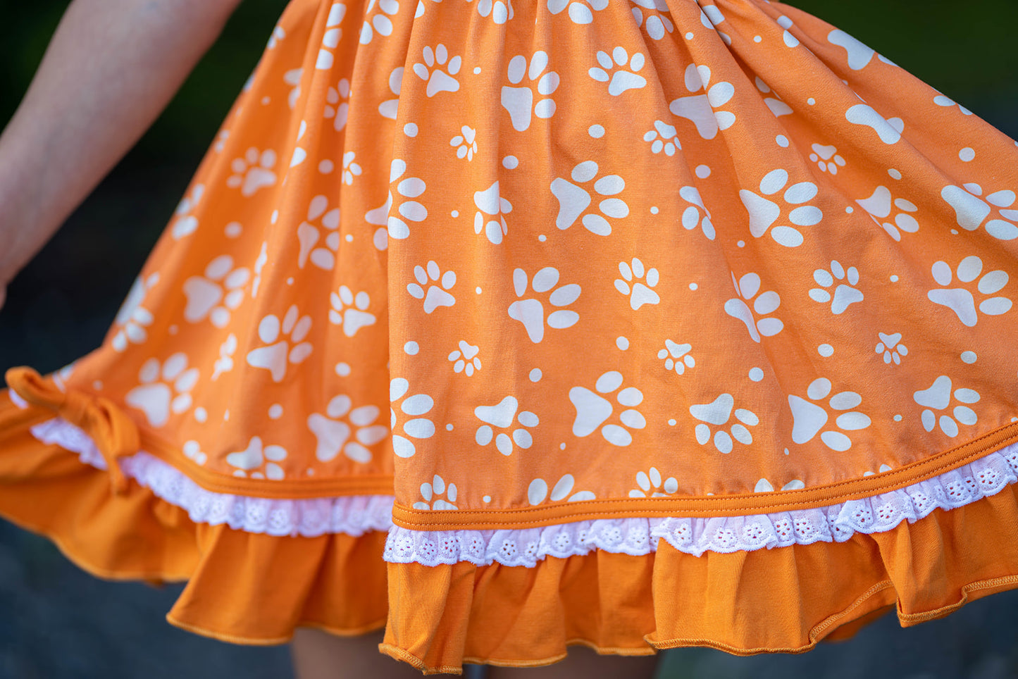 Lena Dress Set -Pup Friends Orange - Sizes 2,3,8