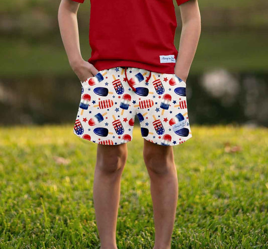 Boys Shorts - Patriotic Popsicles