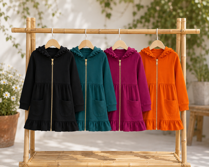 Luxe Autumn Ruffle Zip Cardigans