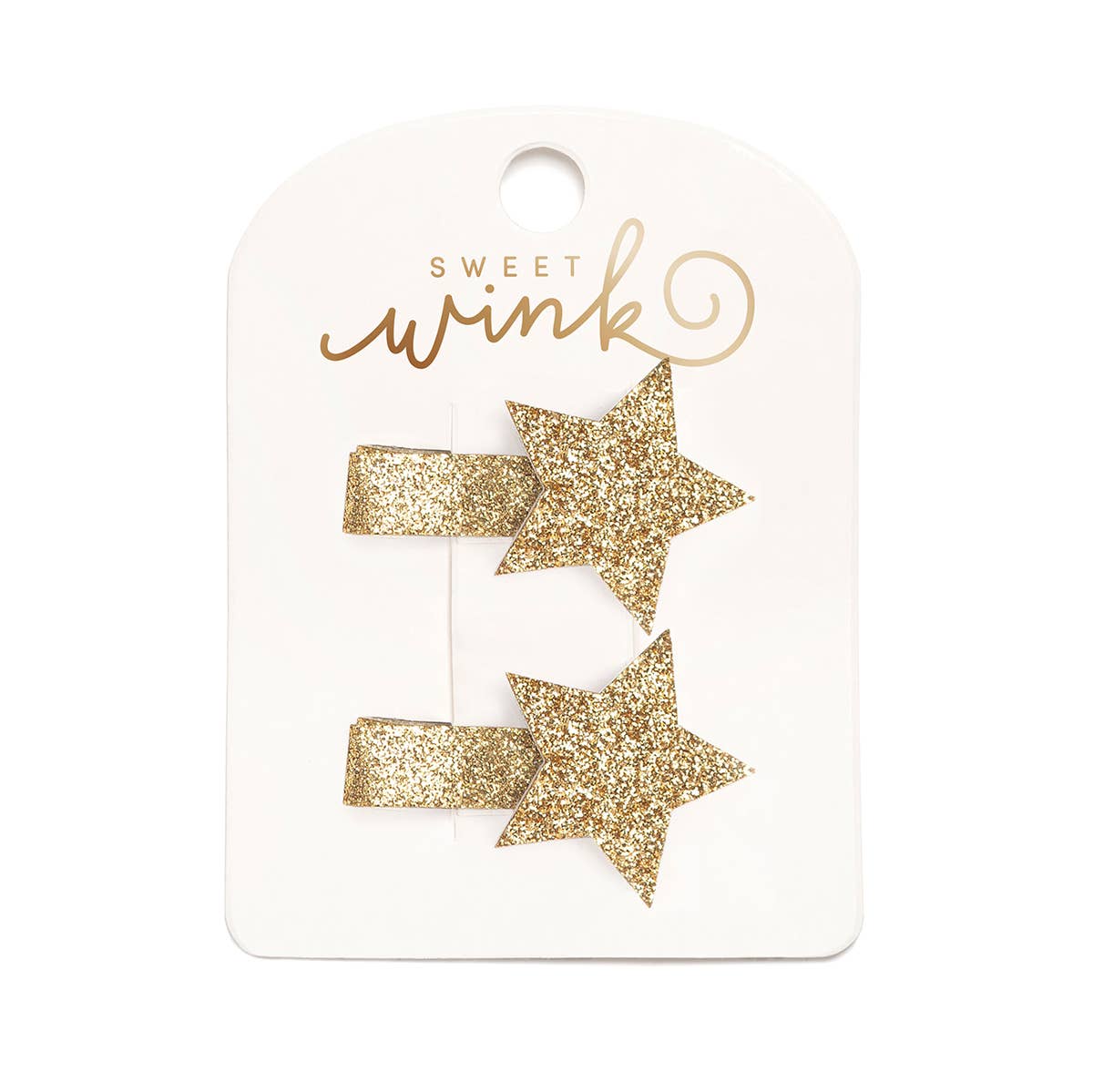 Gold Star Christmas Clip Set - Kids Holiday Hair Accessories