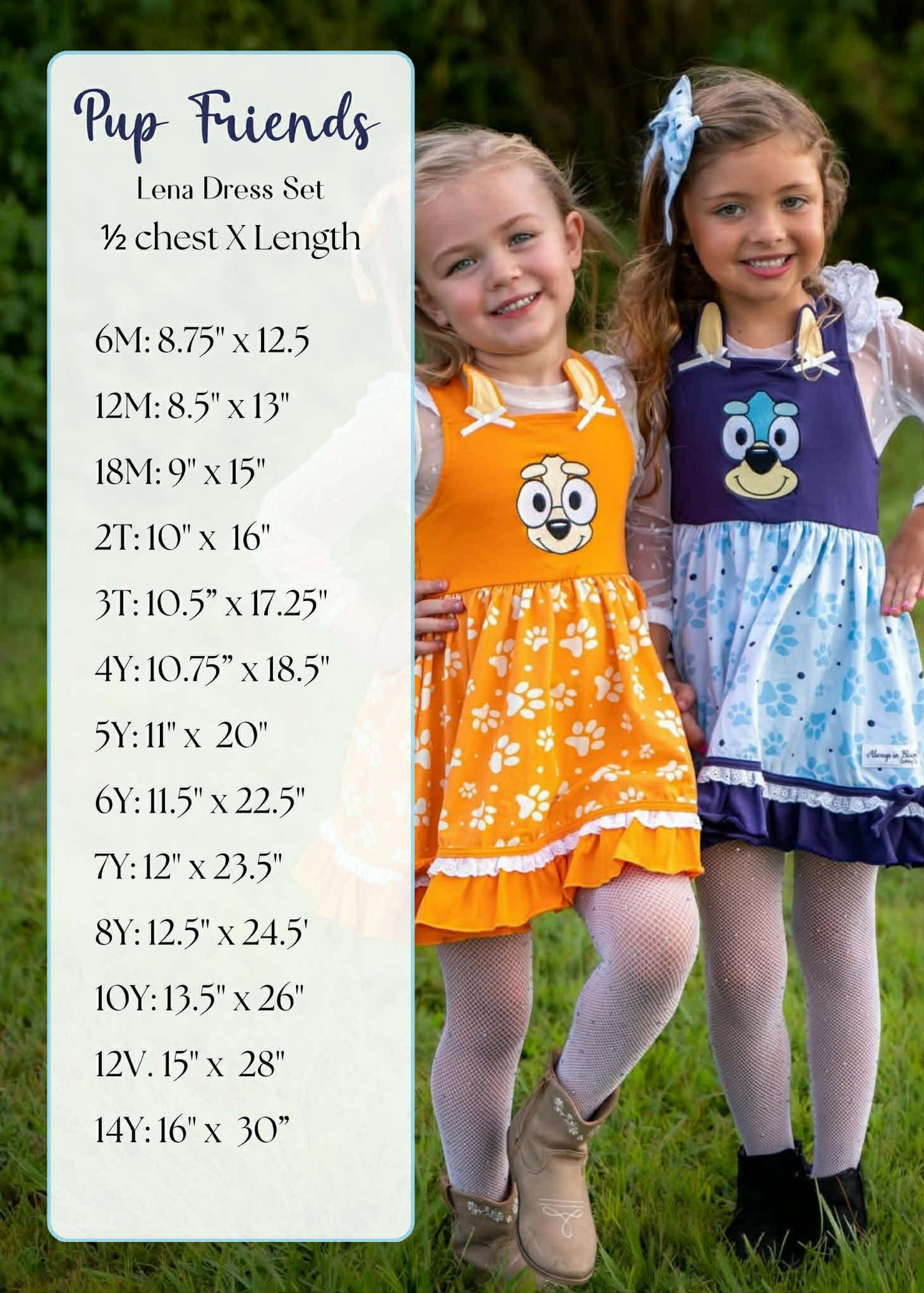 Lena Dress Set -Pup Friends Orange
