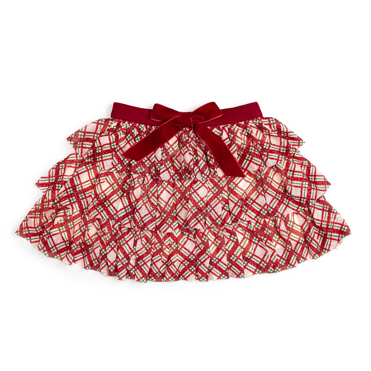 Christmas Plaid Bow Tiered Tutu - Kids Boutique Clothing