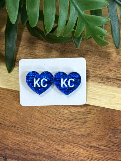 KC Glitter Heart Studs
