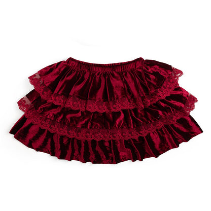 Ruby Red Velvet Tiered Christmas Skirt - Kids Clothes