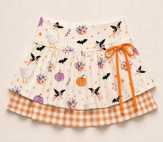 Girls Luxe Skort - Silly Spooky Goose