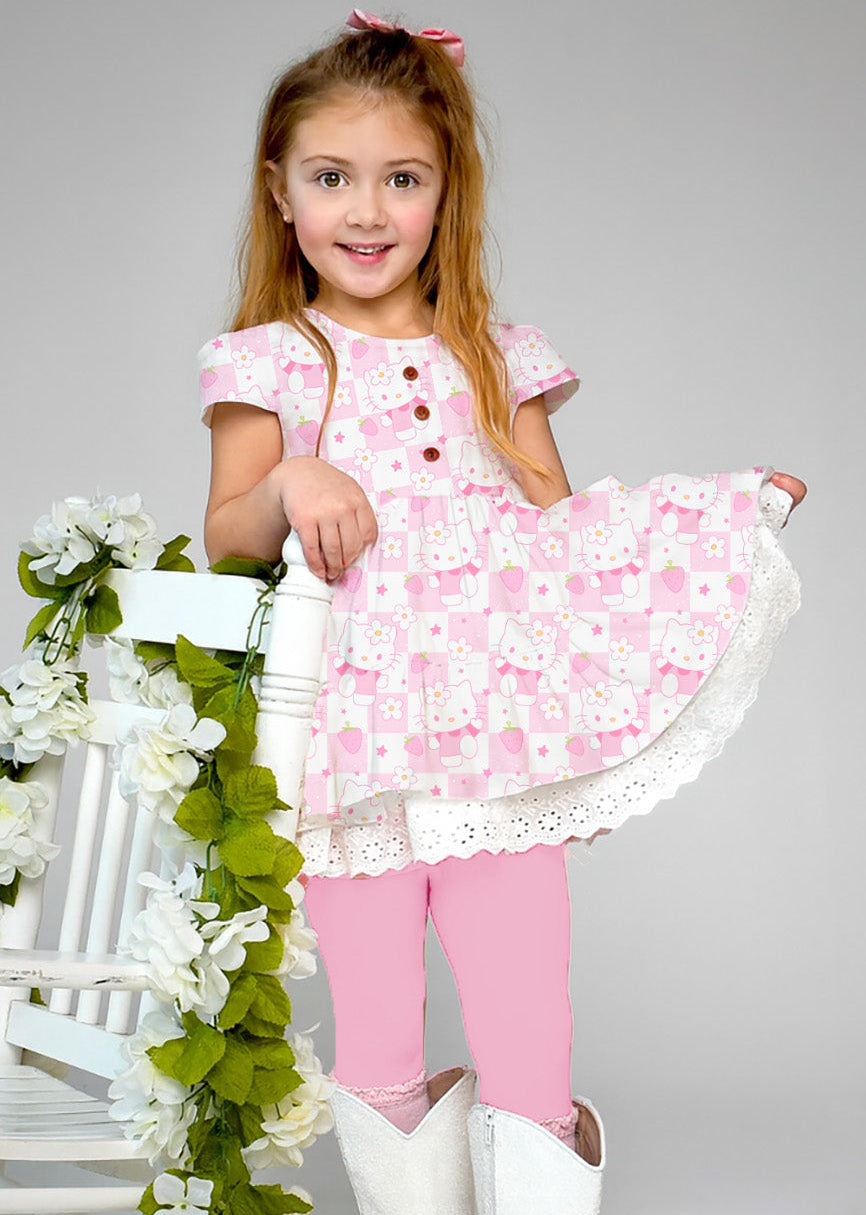 Cyber Monday Doorbuster! | Blair 3 Piece Tunic Set - Strawberry Checkered HK