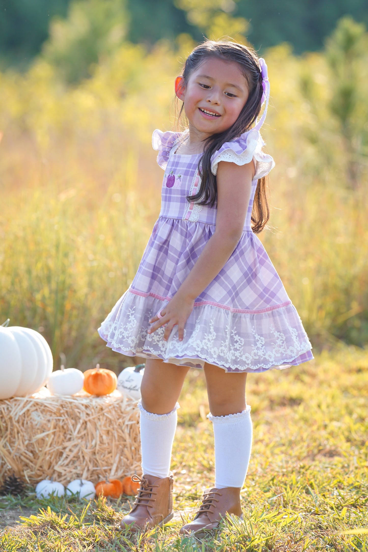 Grace Tunic Set - Pretty Plaid Pumpkins - Presale