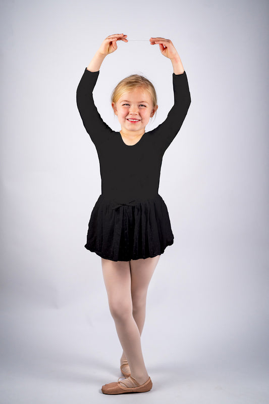 Twinkle + Twirl Long Sleeve Leo - Black Swan